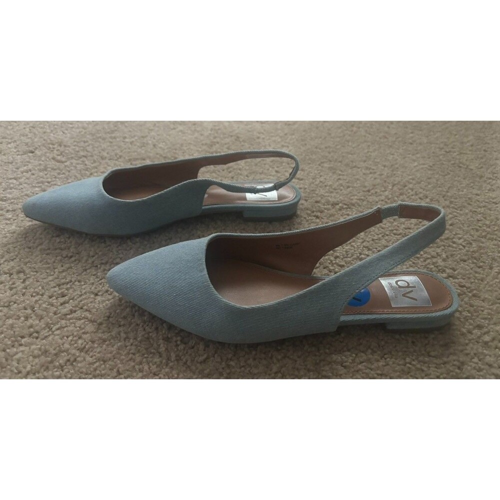 Dolce Vita Denim Blue Pointy Slip On Mules Shoes Size 7.5